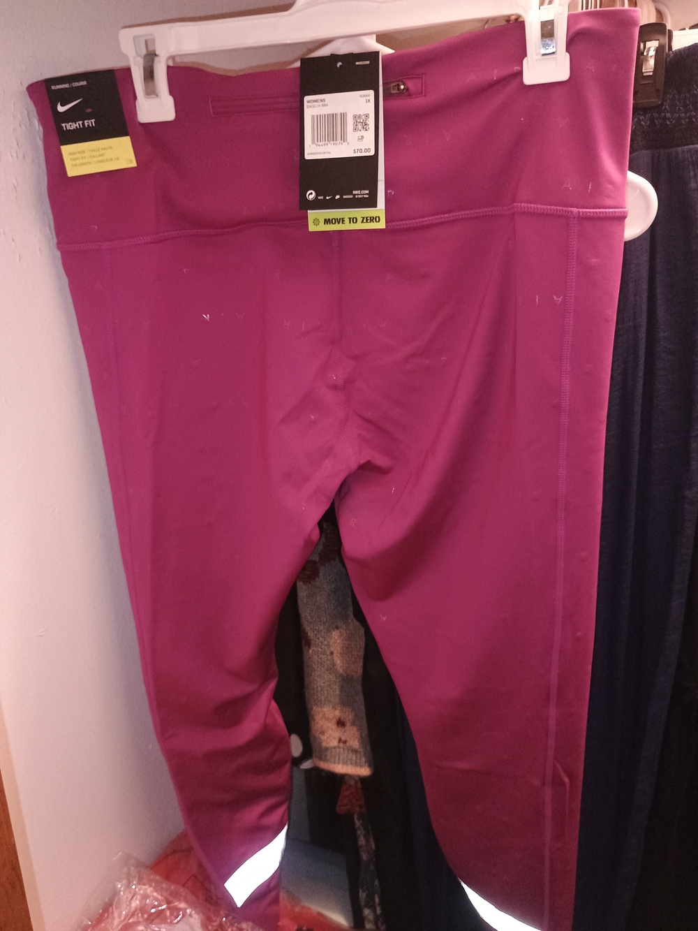 Nike Women's Magenta Performance Leggings with Reflective Detail